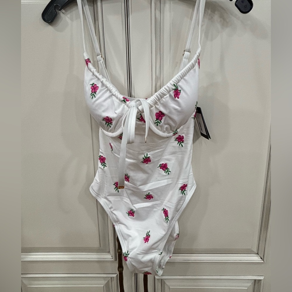 White Floral One-Piece Swimsuit Kate spade size small